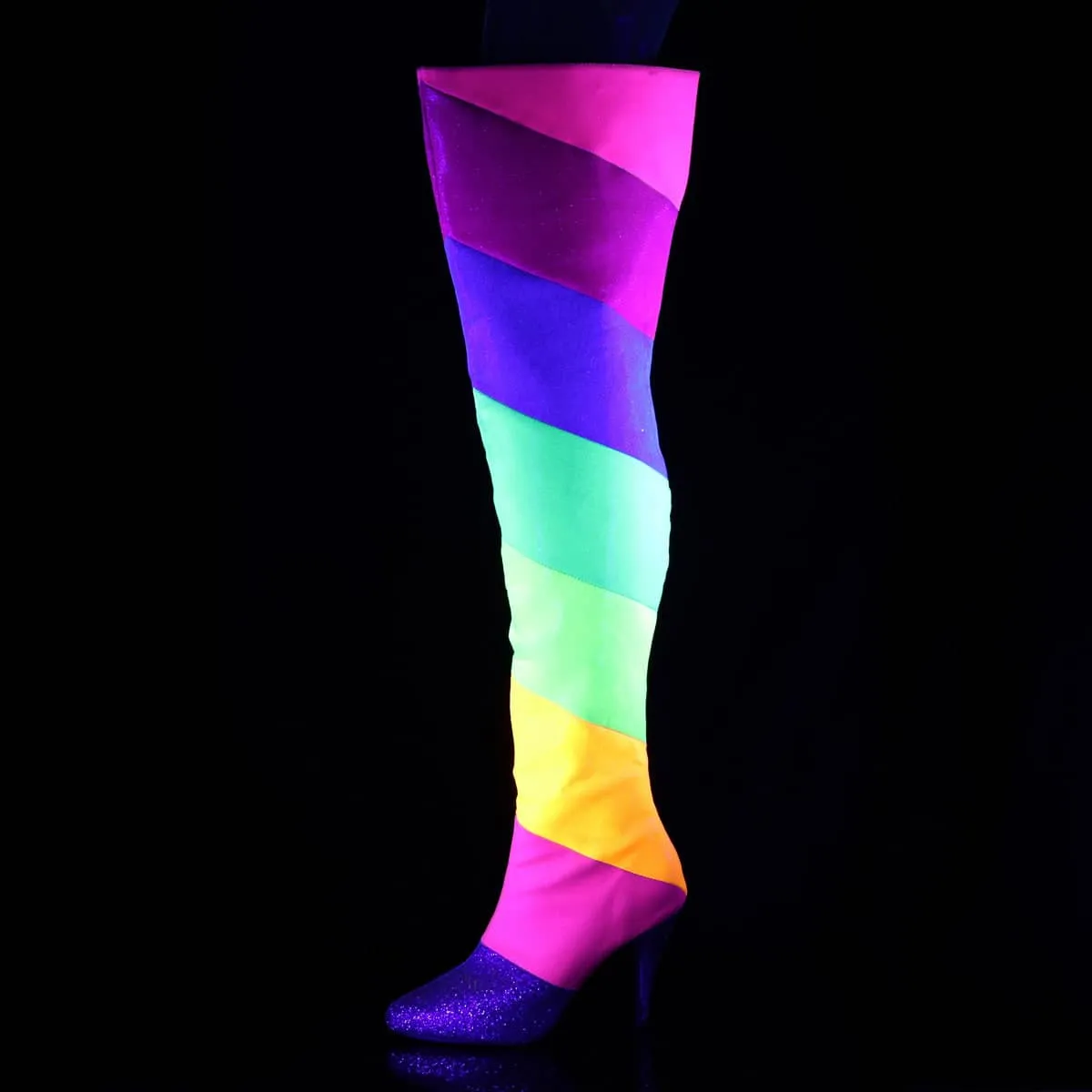 DREAM-3012RBG Multi Colour Thigh High Boots