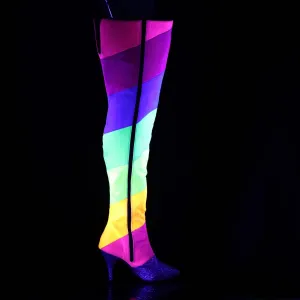 DREAM-3012RBG Multi Colour Thigh High Boots
