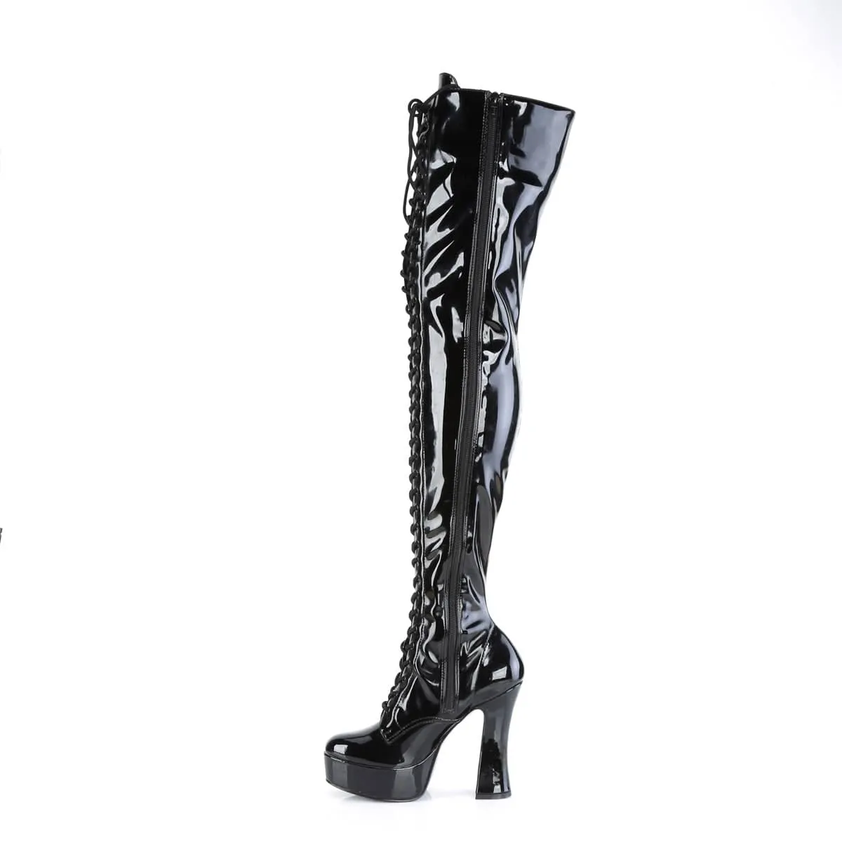 ELECTRA-3023 Black Thigh High Boots