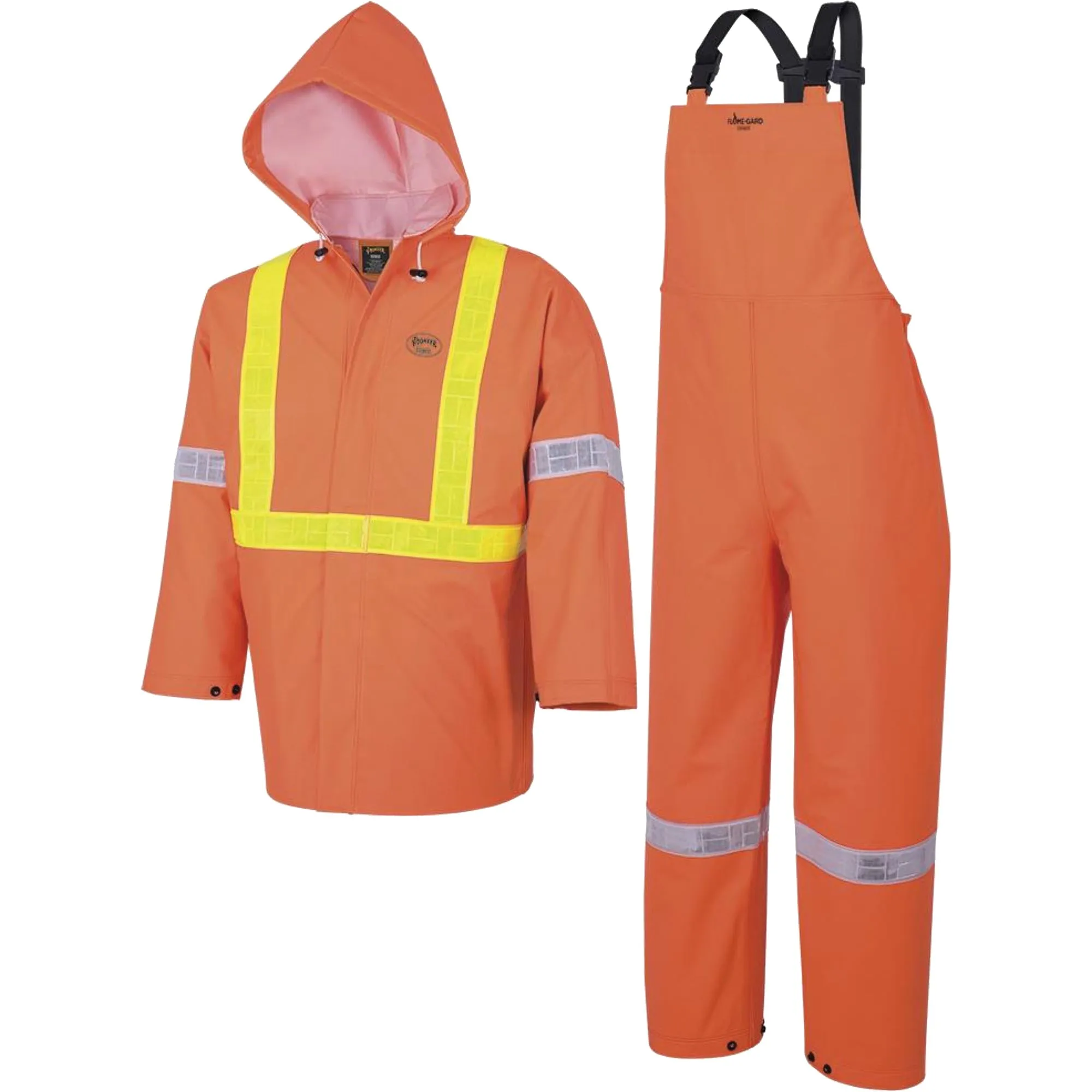 Element FR™ FR 3-Piece Safety Rain Suit, PVC, X-Large, High-Visibility Orange