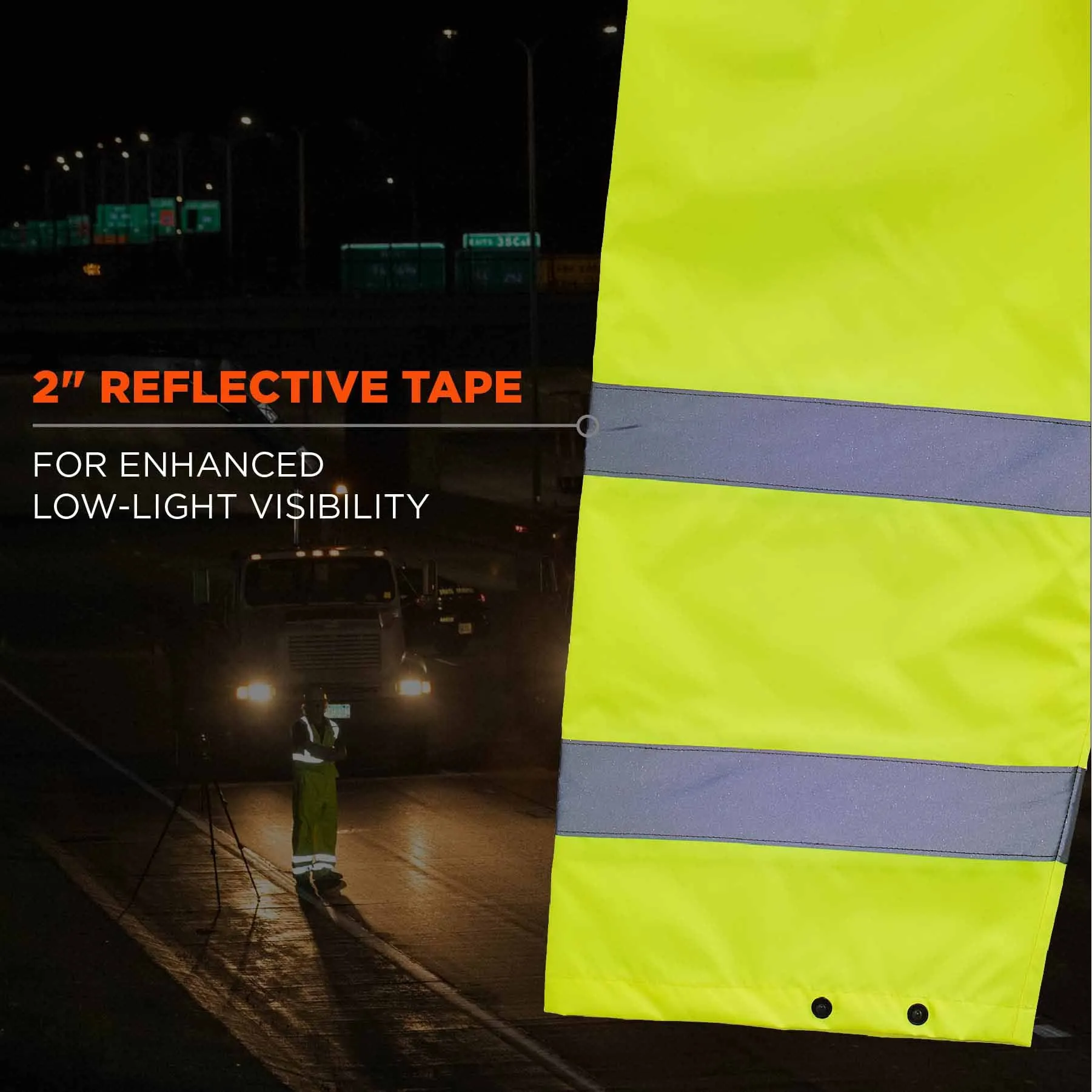Ergodyne 25347 8916 3XL Lime Class E Lightweight Hi-Vis Rain Pants