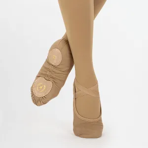 Eurotard A1004 Adult Tan Assemblé Split Sole Canvas Ballet Shoes