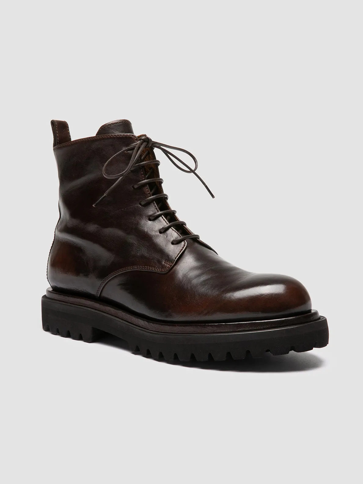EVENTUAL DD 102 - Brown Leather Lace-up Boots