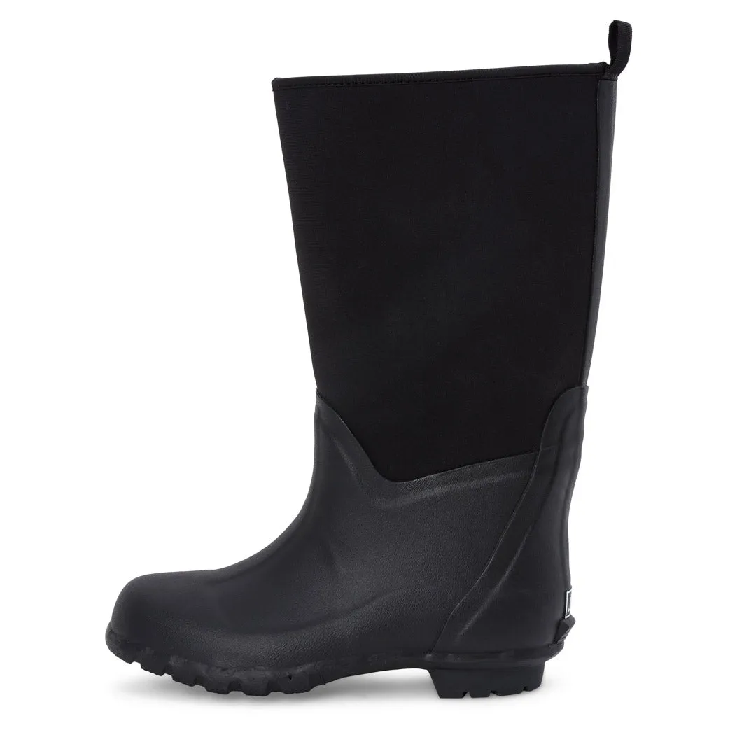 Extra Wide Calf Neoprene Rubber Rain Boots - Black - Up to 20 inch Calf - Wide in Foot and Ankle