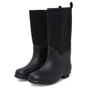 Extra Wide Calf Neoprene Rubber Rain Boots - Black - Up to 20 inch Calf - Wide in Foot and Ankle