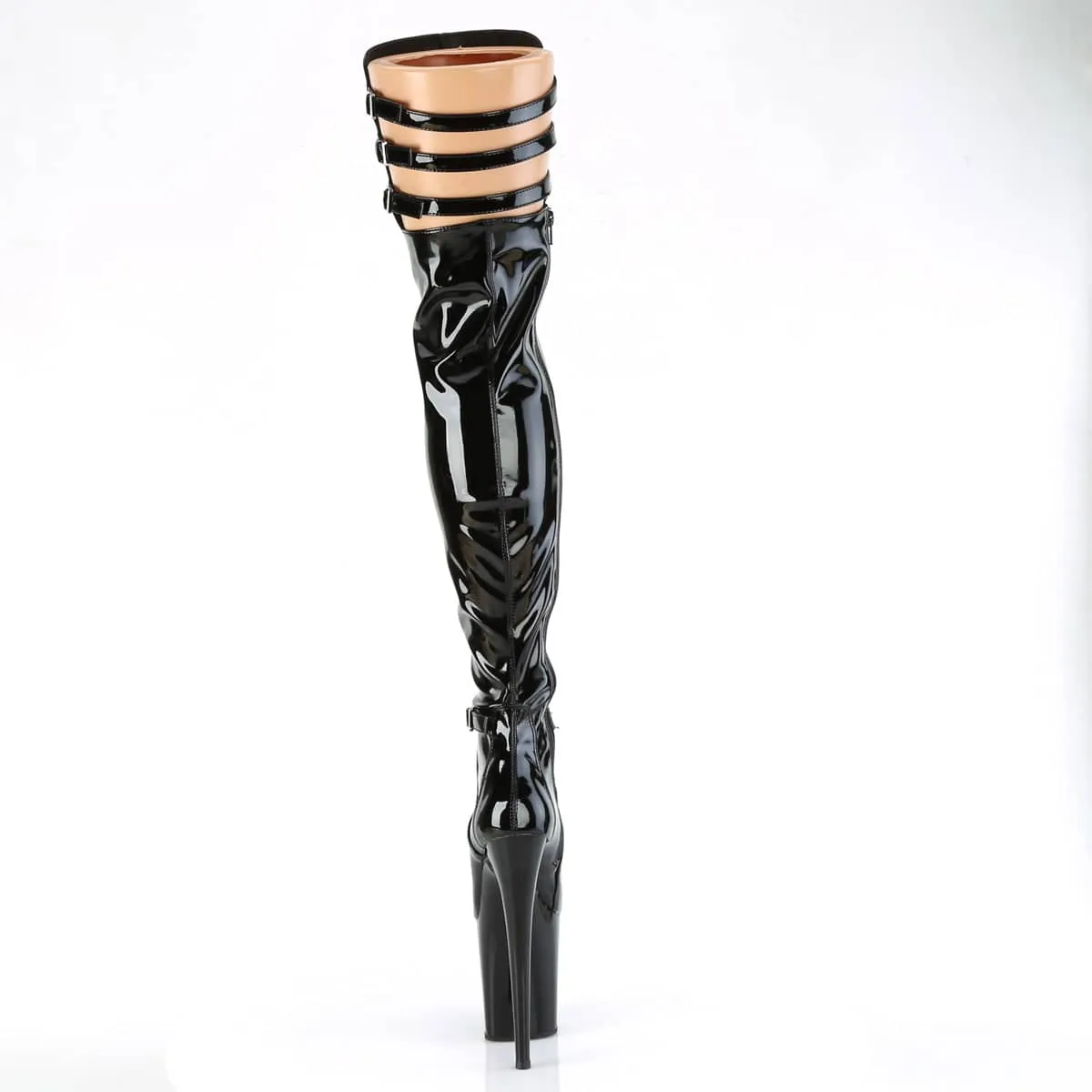 FLAMINGO-3055 Black Thigh High Boots