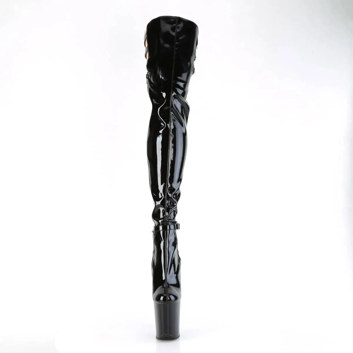 FLAMINGO-3055 Black Thigh High Boots