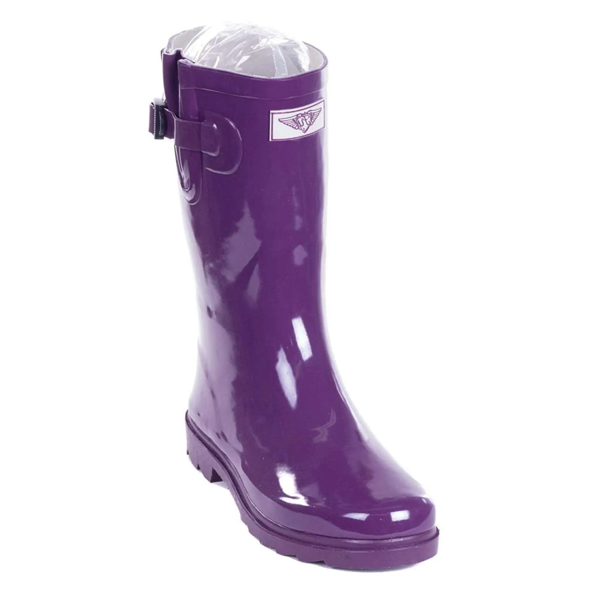 Forever Young Women's Mid-Calf Solid Color Rubber Rain Boots