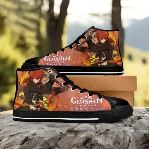 Genshin Impact Diluc Shoes High Top Sneakers for Kids and Adults