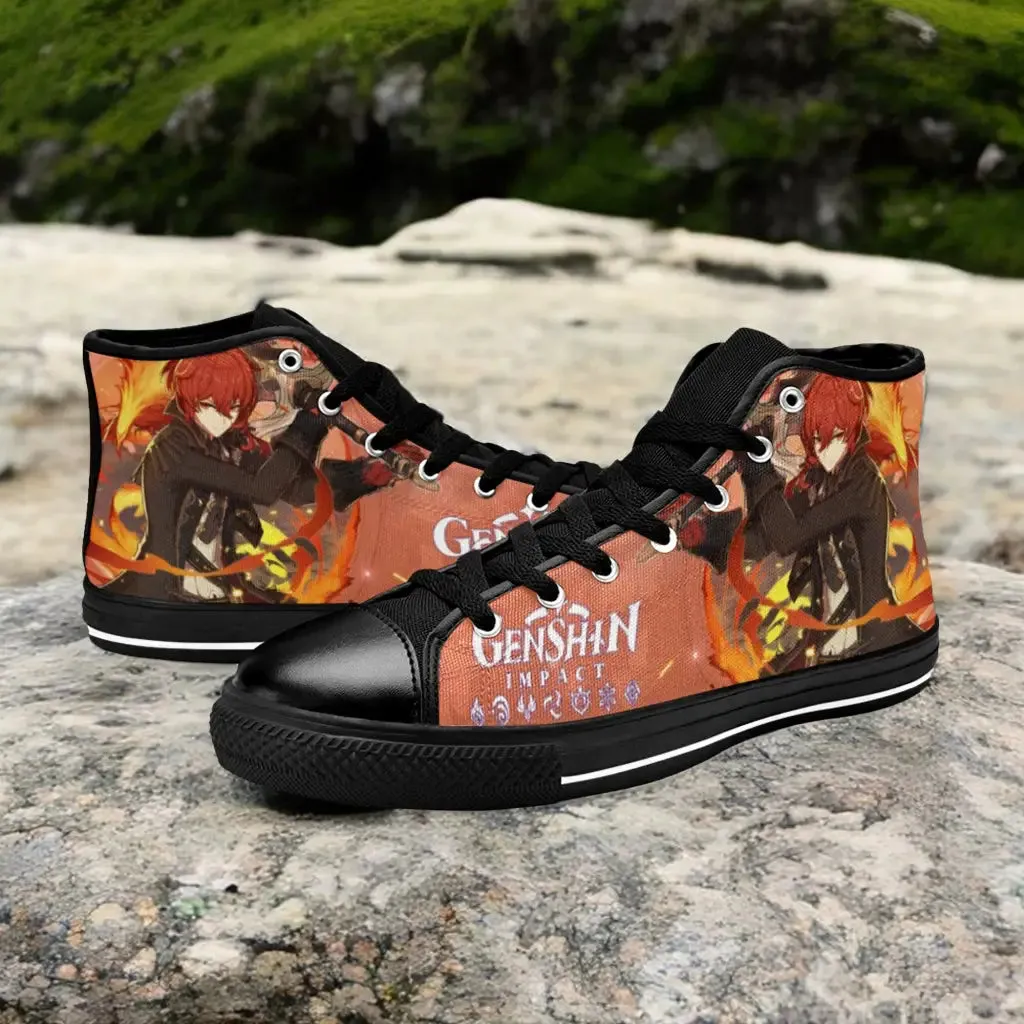 Genshin Impact Diluc Shoes High Top Sneakers for Kids and Adults