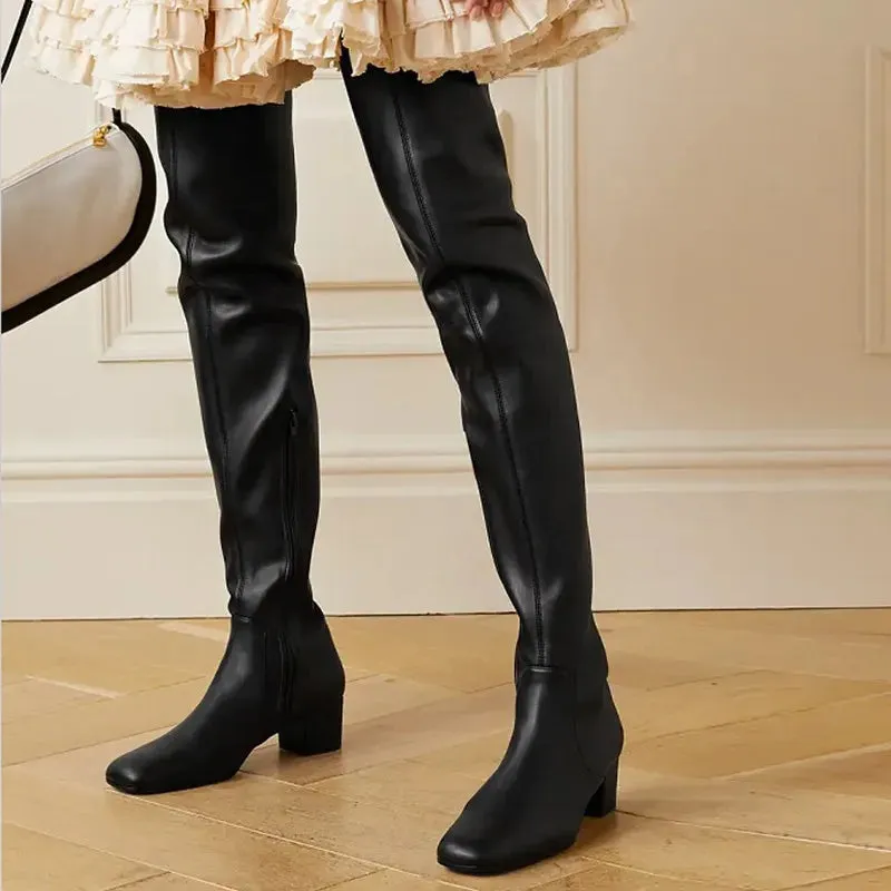 Genuine Leather Over-the-knee Boots | TALIA
