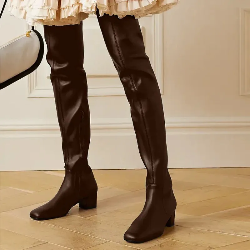 Genuine Leather Over-the-knee Boots | TALIA