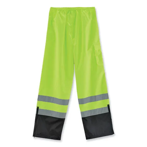 Glowear 8915bk Class E Hi-vis Rain Pants Black Bottom, Medium, Lime, Ships In 1-3 Business Days