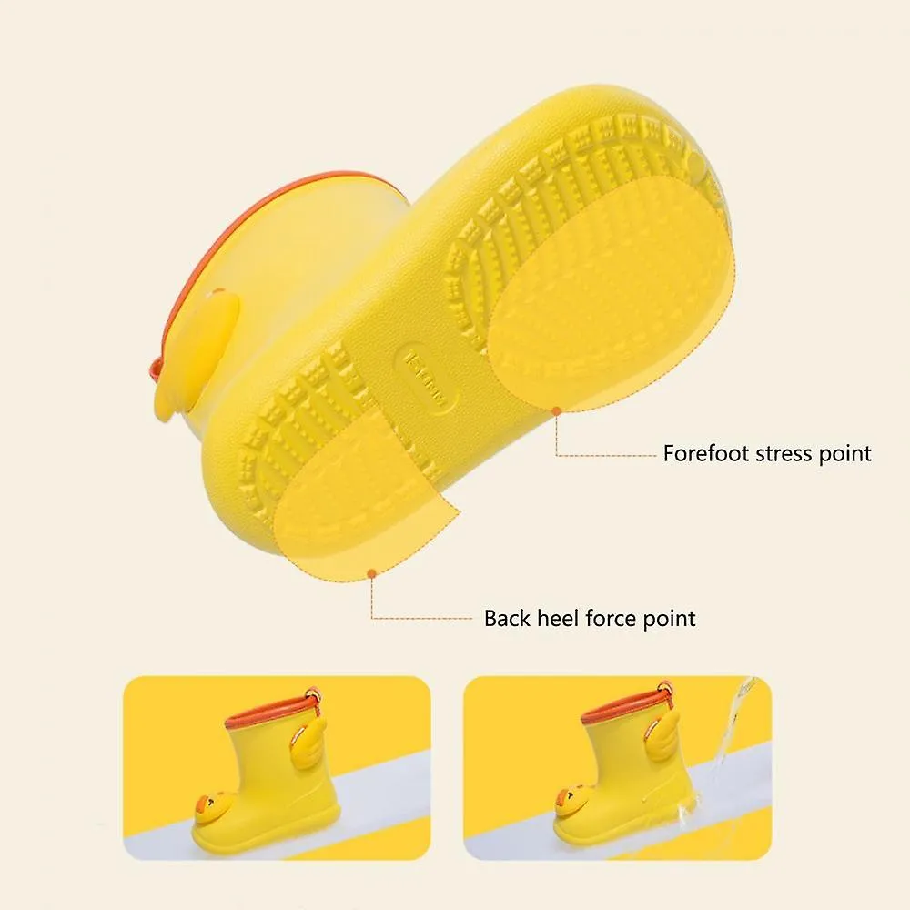Green 190Boys Girls Cartoon Cute Dinosaur Rabbit Children Rain Shoes Waterproof Pvc Rubber Non-slip Soft Toddler Kids Casual Rain Boots