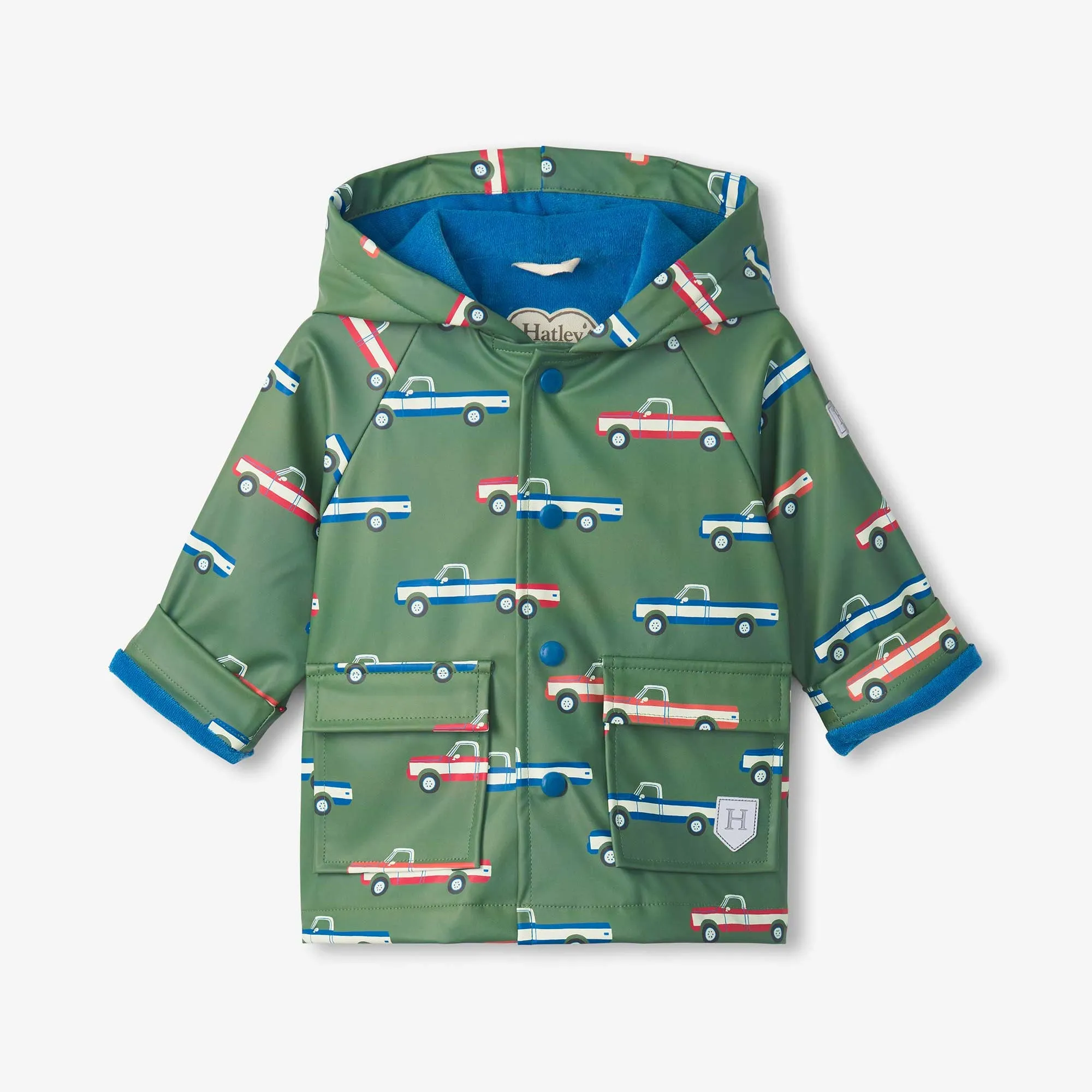 Hatley Big Trucks Snap-Up Toddler Rain Jacket