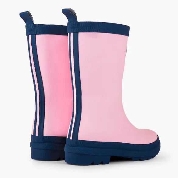 Hatley Kids - Pink & Navy matte rain boots