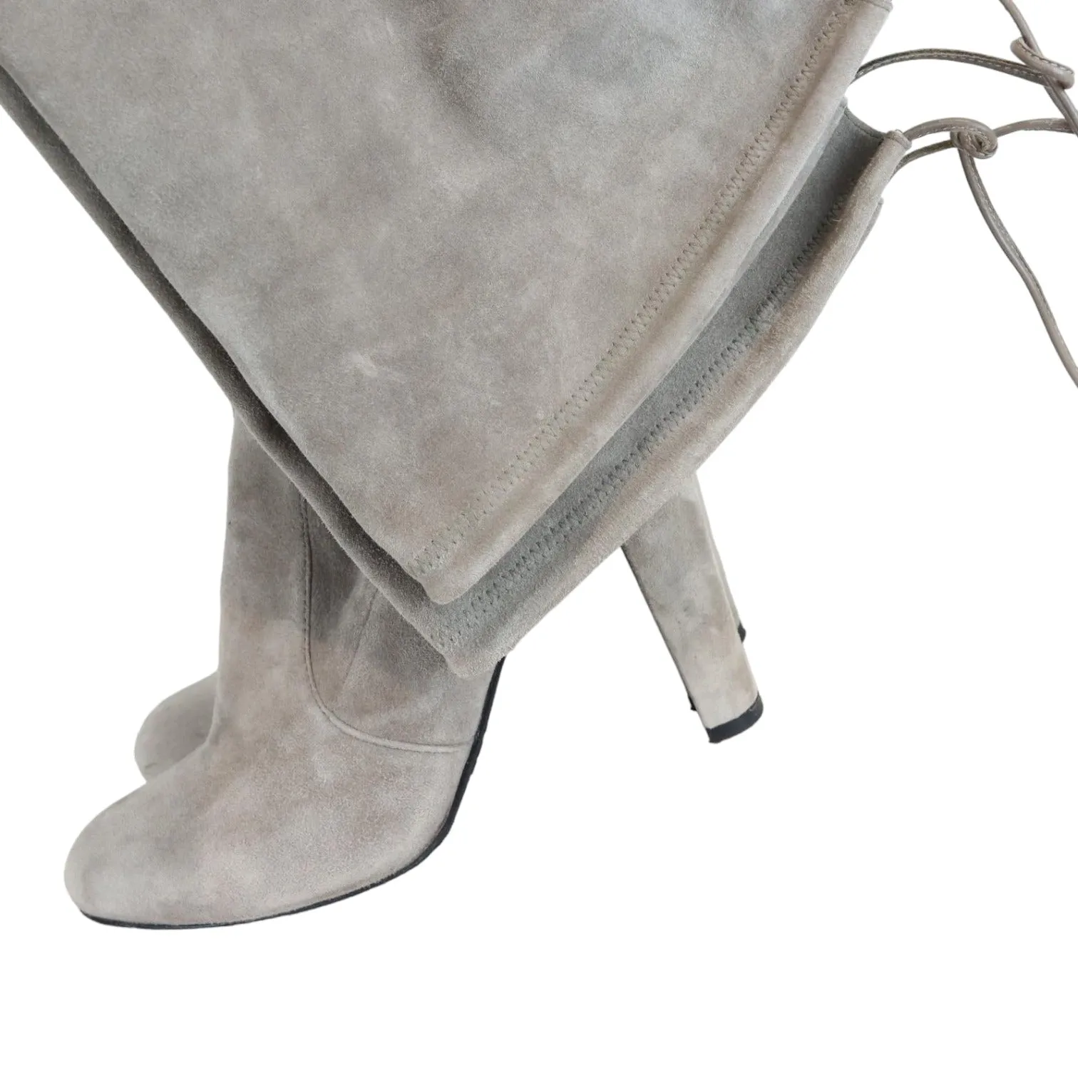 Highland Thigh High Boots Suede Size 7 Grey