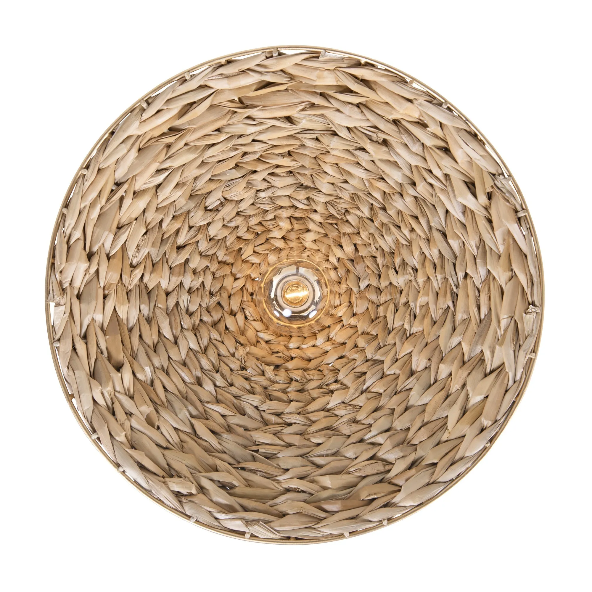 Hilton Head 502P01MFGN 1-Light Medium Pendant Light - French Gold/Natural Seagrass