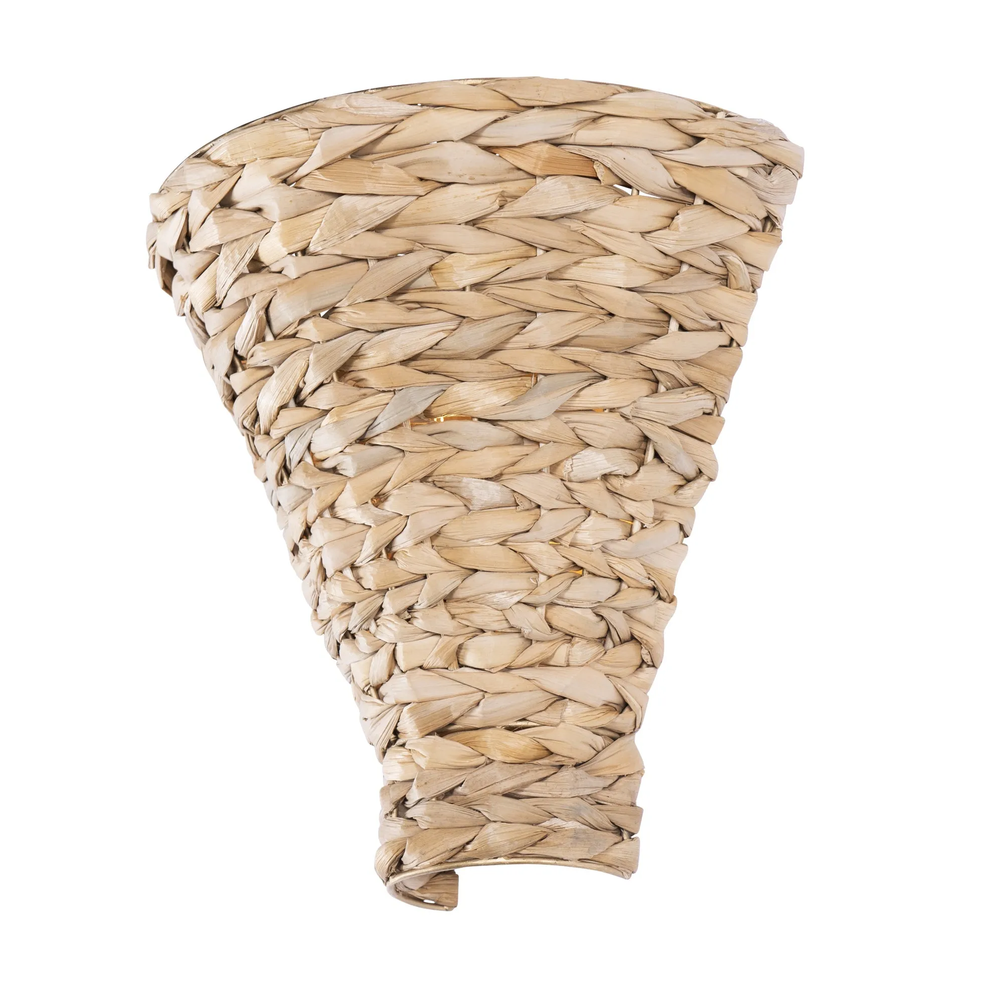 Hilton Head 502W01FGN 1-Light Wall Sconce - French Gold/Natural Seagrass