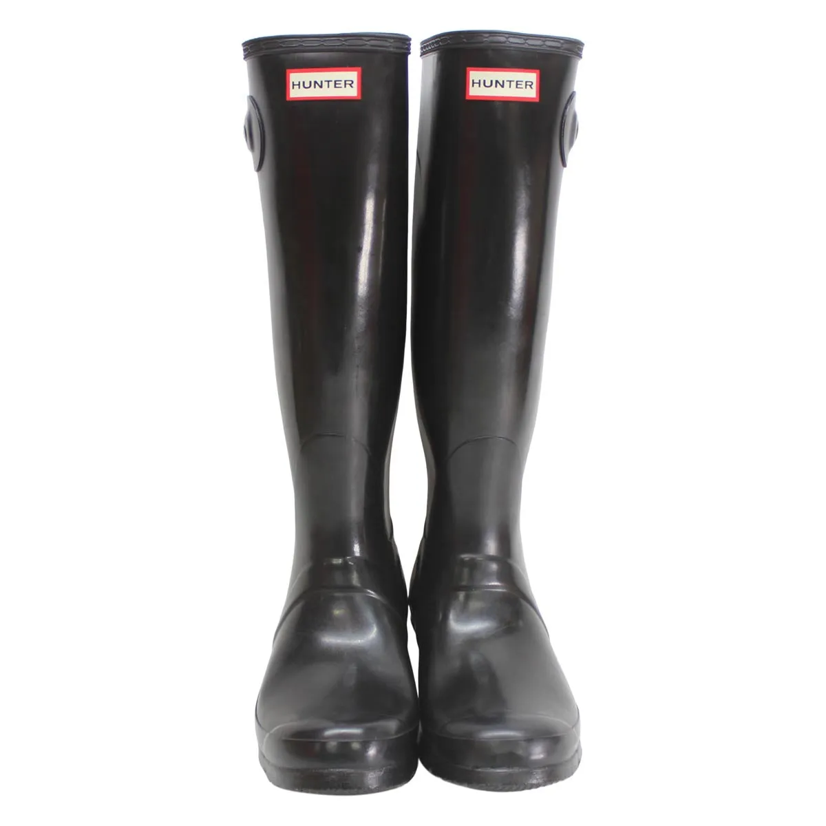 Hunter Original Tall Gloss Black Wellies Womens Rainboots - UK 8