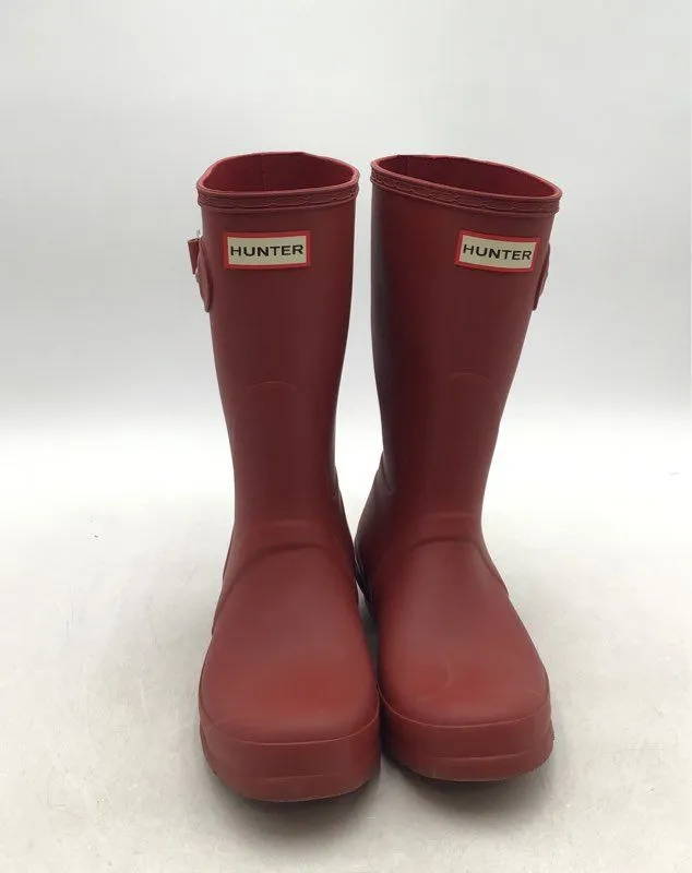 Hunter Women's Red Mid-Calf Pull On Rain Boots - Size 8