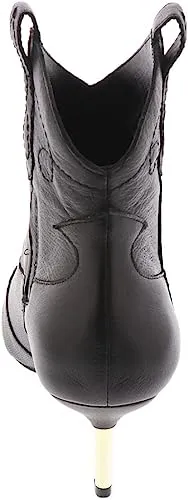 Jessica Simpson Nelda Black Stitched Pull On Almond Toe Kitten Heel Ankle Boots