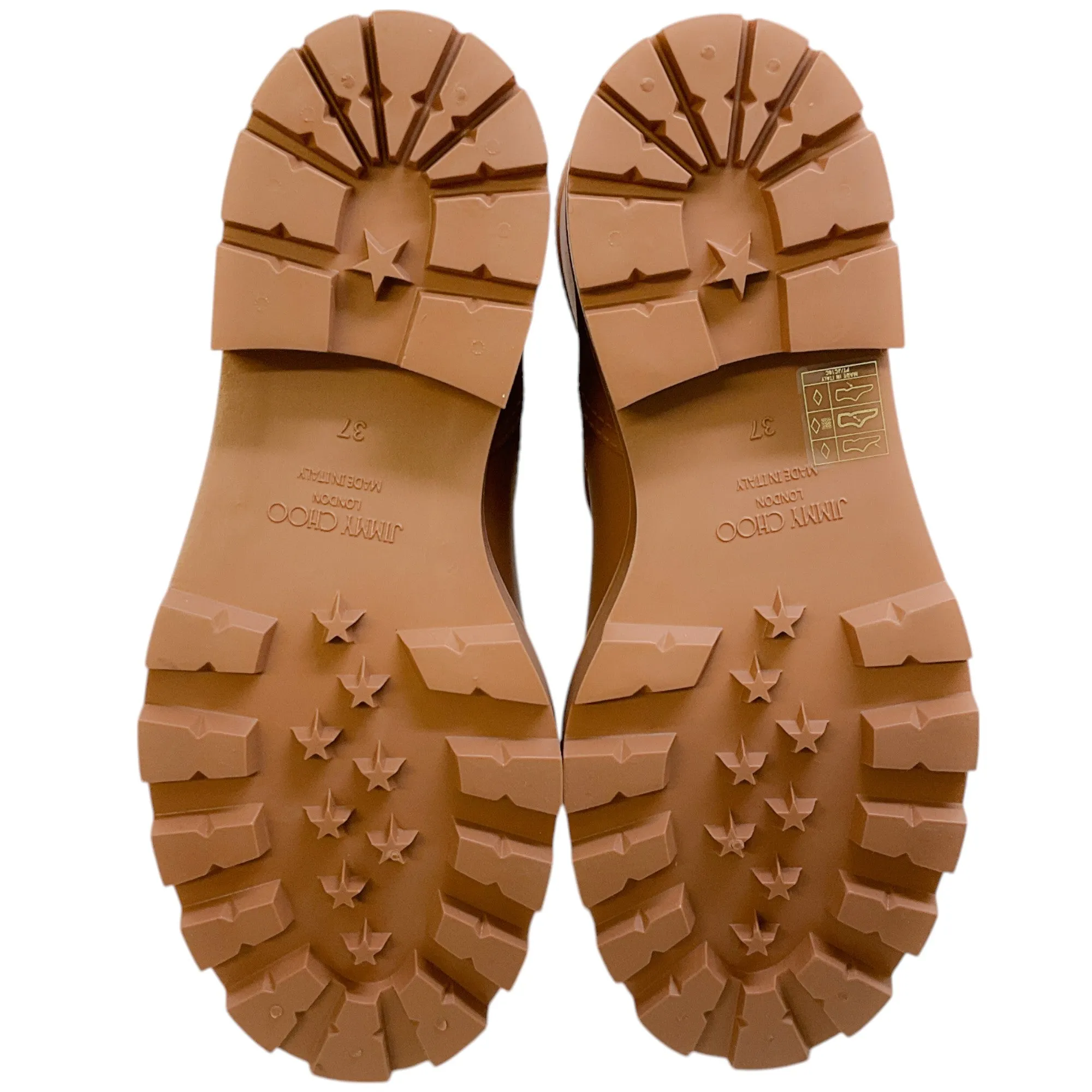 Jimmy Choo Camel Yael Biodegradable Rubber Rain Boots