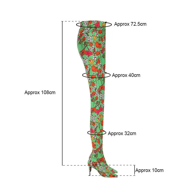 KEROL Printed Pointed Toe High Heel Boots