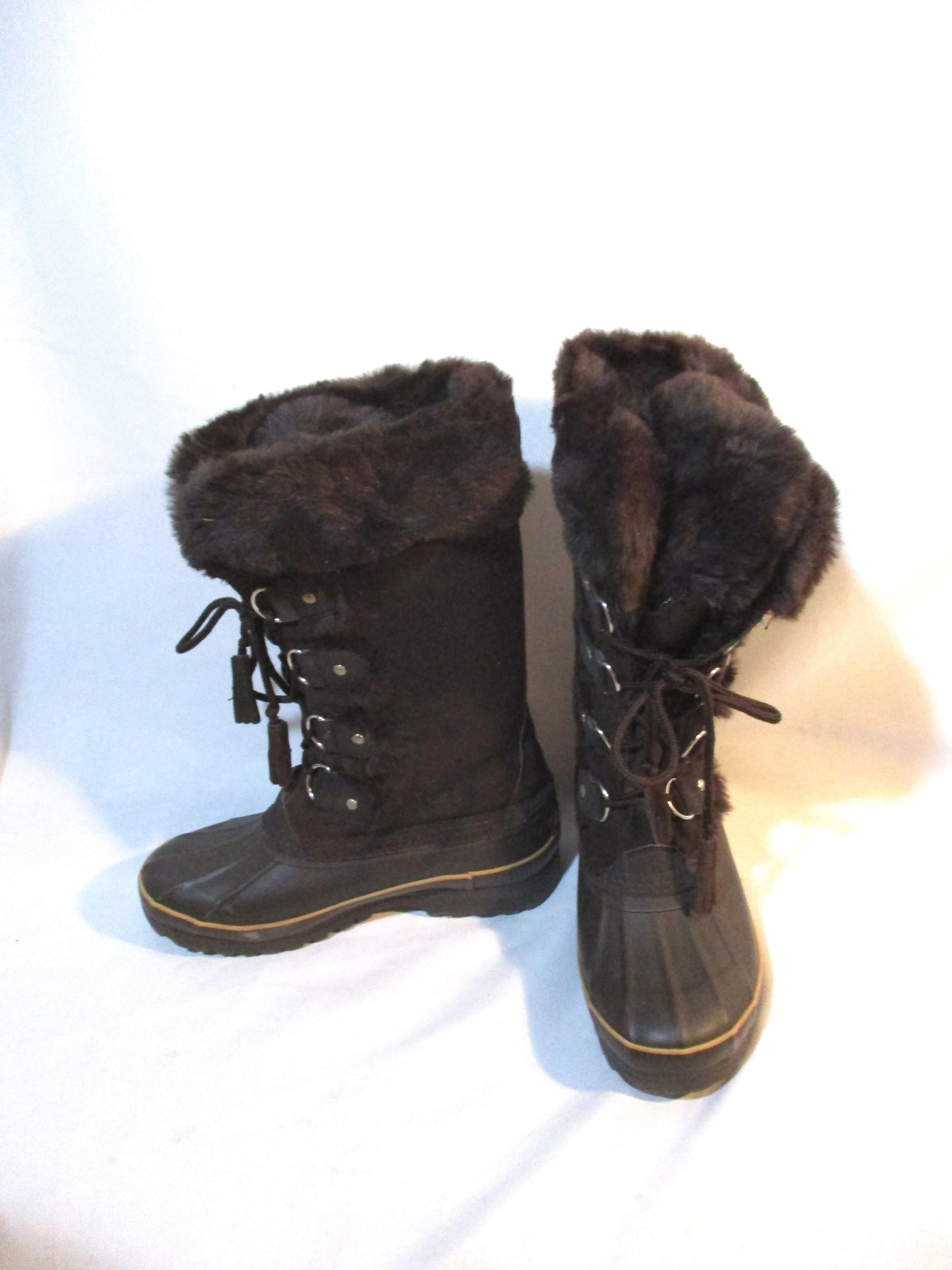 KHOMBU NORDIC BROWN Mulkuk Sherpa Boots Snow Rain 8 Shoes