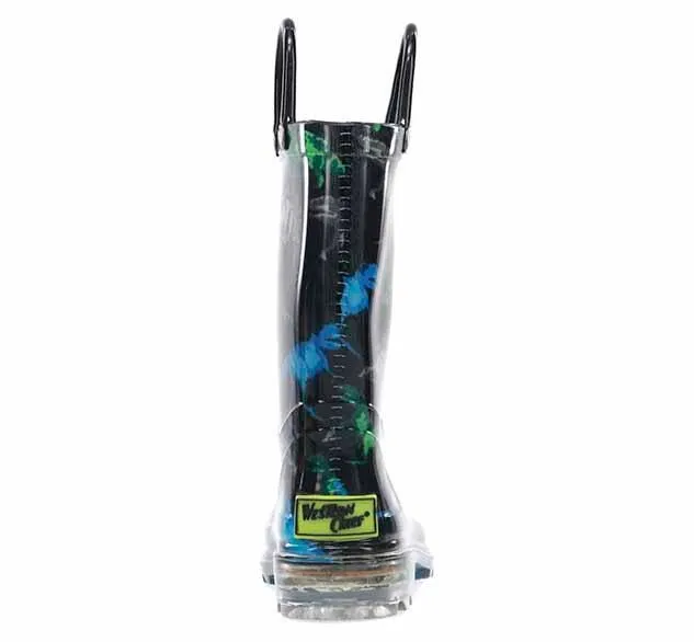 Kids Dinosaur Friends Lighted Rain Boot - Black