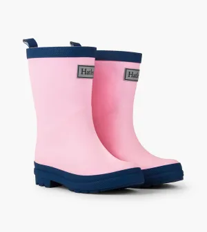 Kids Pink & Navy Matte Wellies