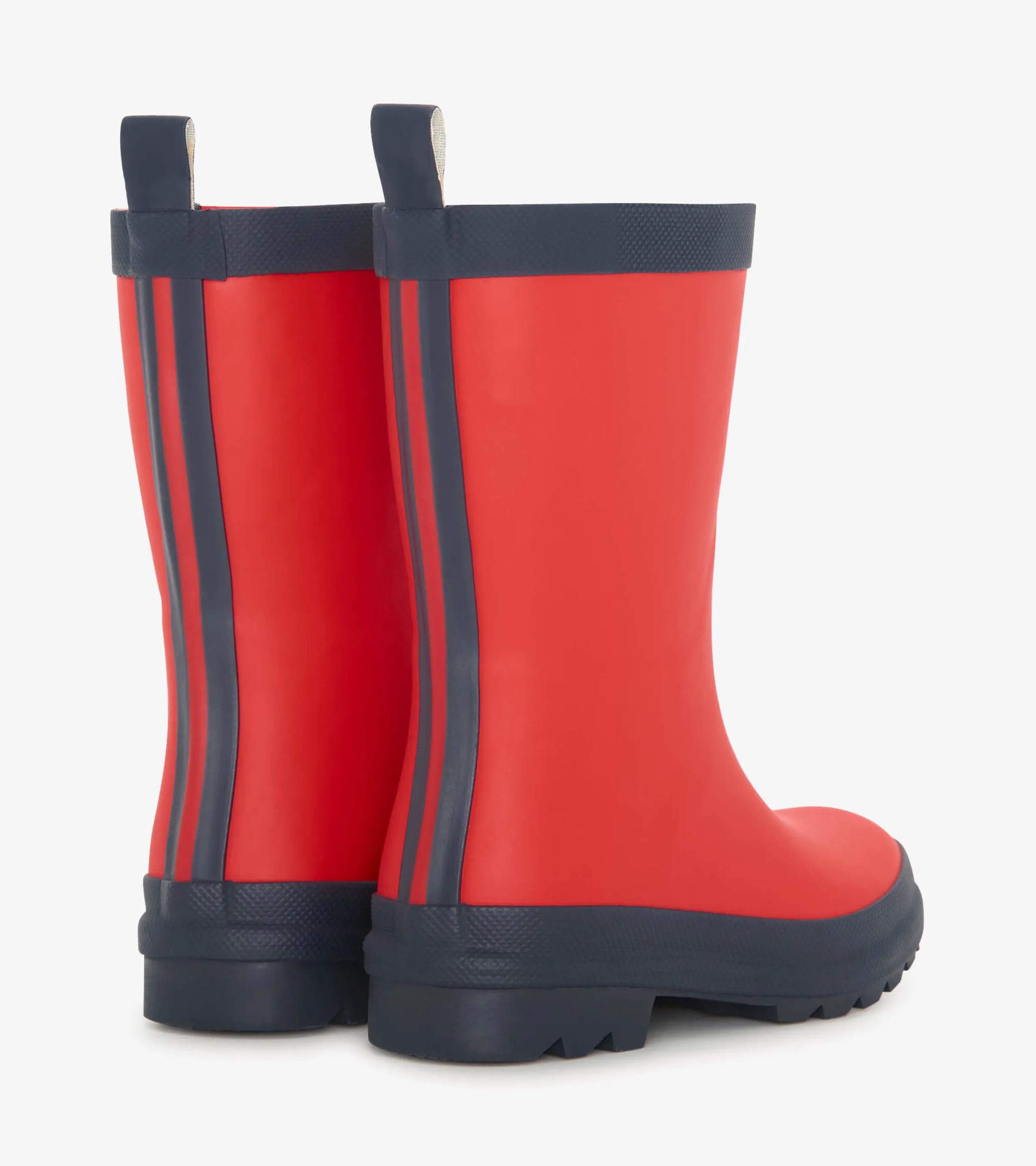 Kids Red & Navy Matte Wellies