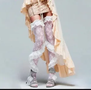 Lace Ruffle Thigh Highs