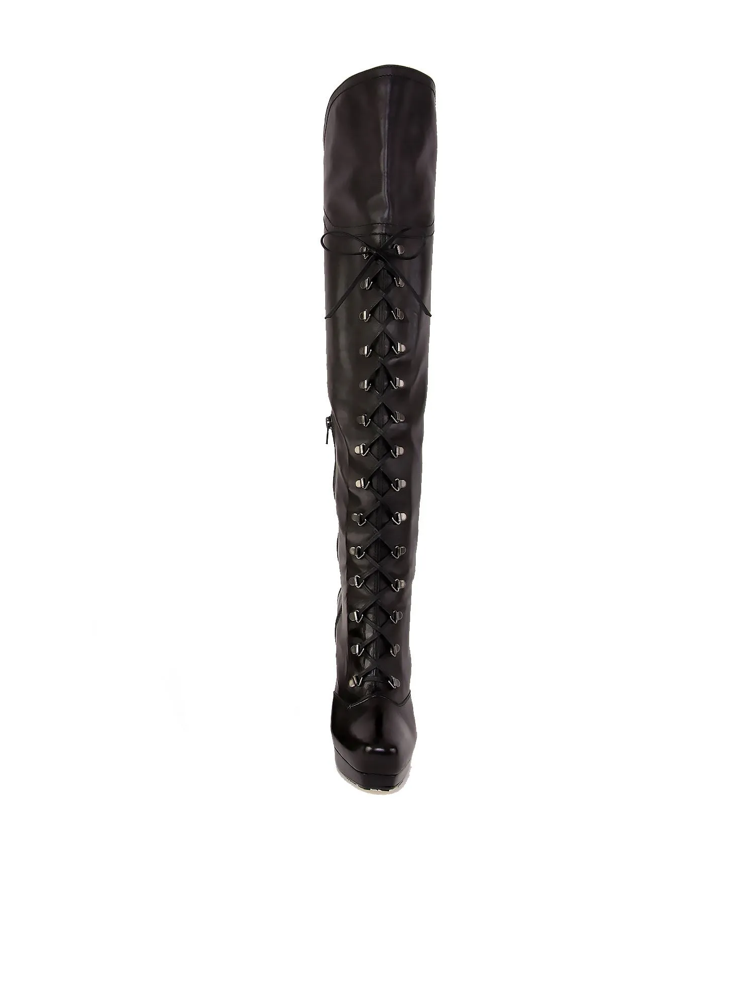 Laced-Up Thigh-High Boots