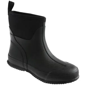 Ladies Shiny Solid Short Rain Boot with Neoprene Rubber