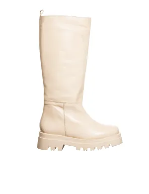 Leather Boots Odessa White High