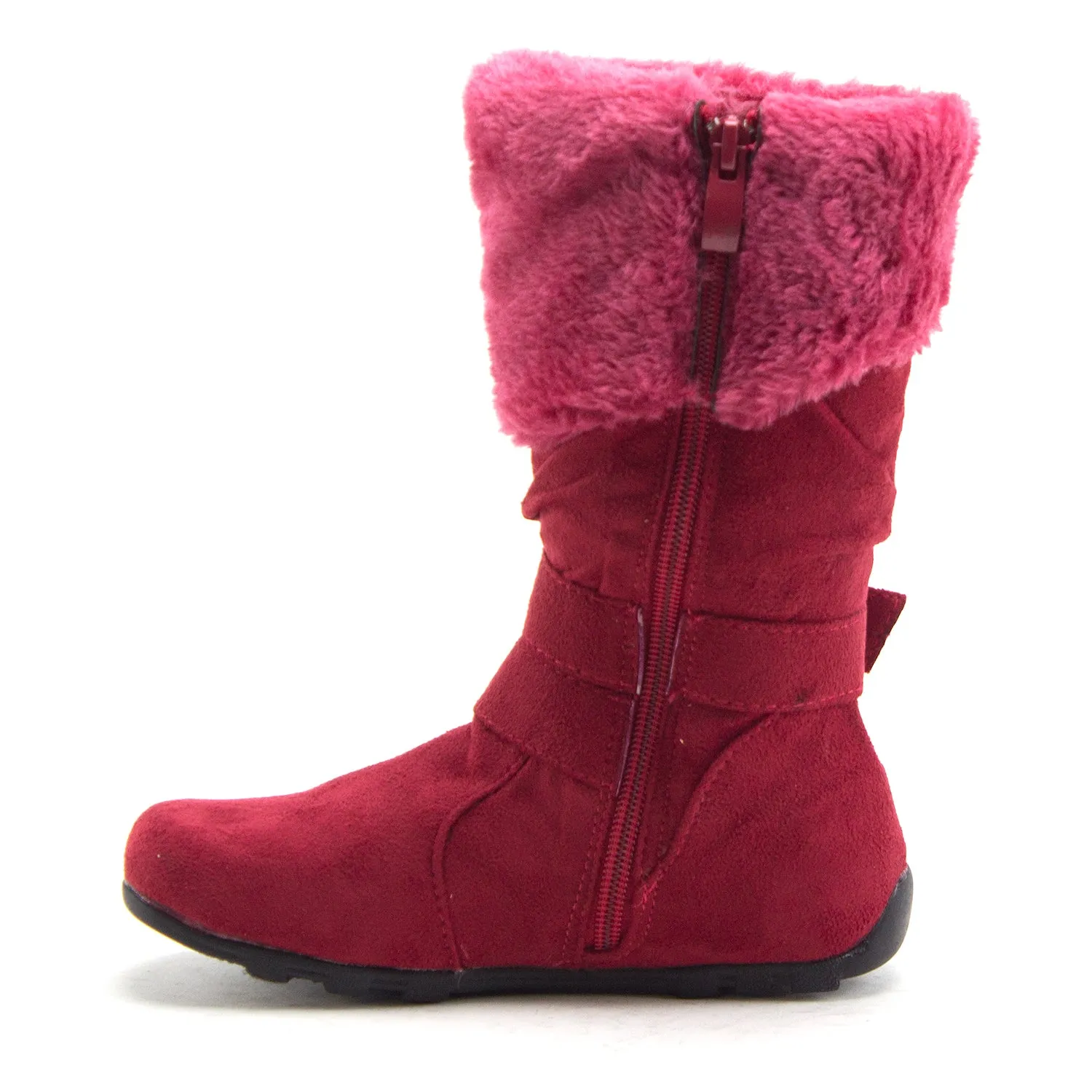 Little Toddler Girls' Bella Suede Knee High Fur Riding Dress Boots