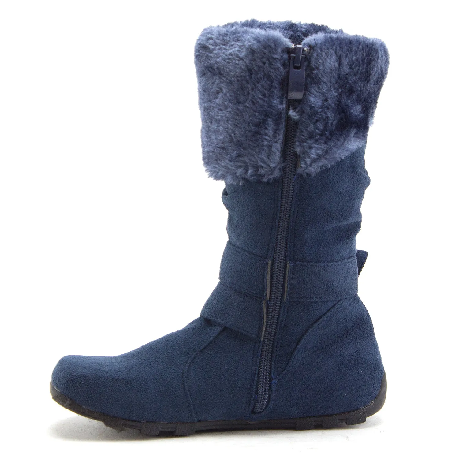 Little Toddler Girls' Bella Suede Knee High Fur Riding Dress Boots