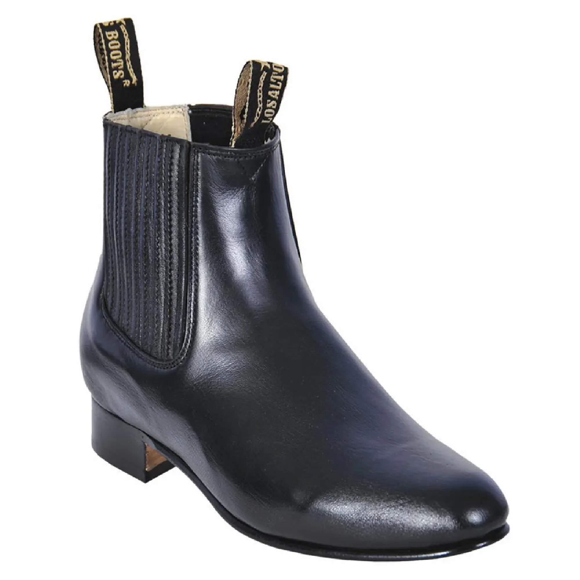 Los Altos Boots Mens #615105 Charro Short Boots  | Style Deer Boots | Color Black