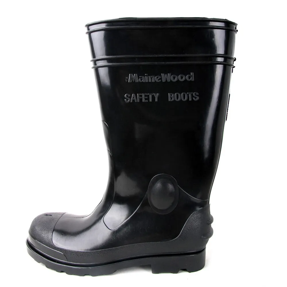 Mainewood Men's Steel Toe Black Safety Boots ( MST 828 )