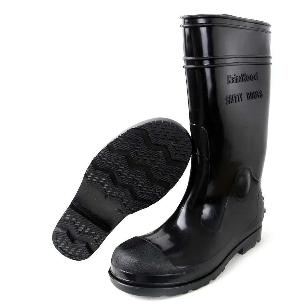 Mainewood Men's Steel Toe Black Safety Boots ( MST 828 )