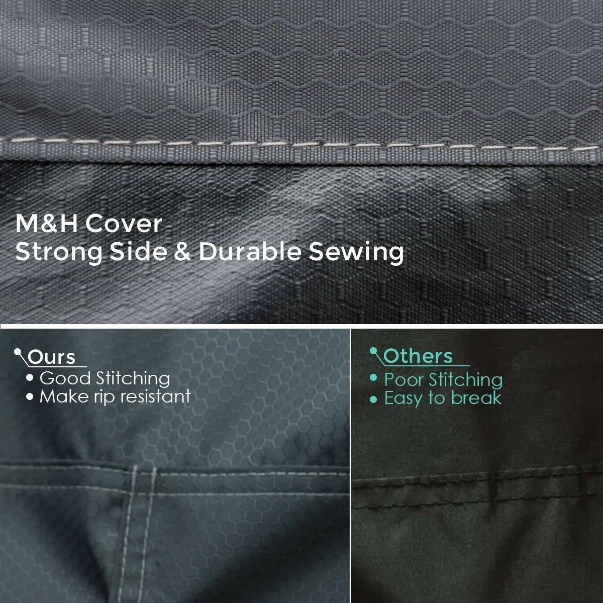 MandH Patio Bench Seat Cover Premium Heavy Duty Waterproof TPU Fabric - Fits Bench Chairs, Rockers, and Gliders, Durable and Fade Resistant, 58 x 33 x 32 inch, Gunmetal
