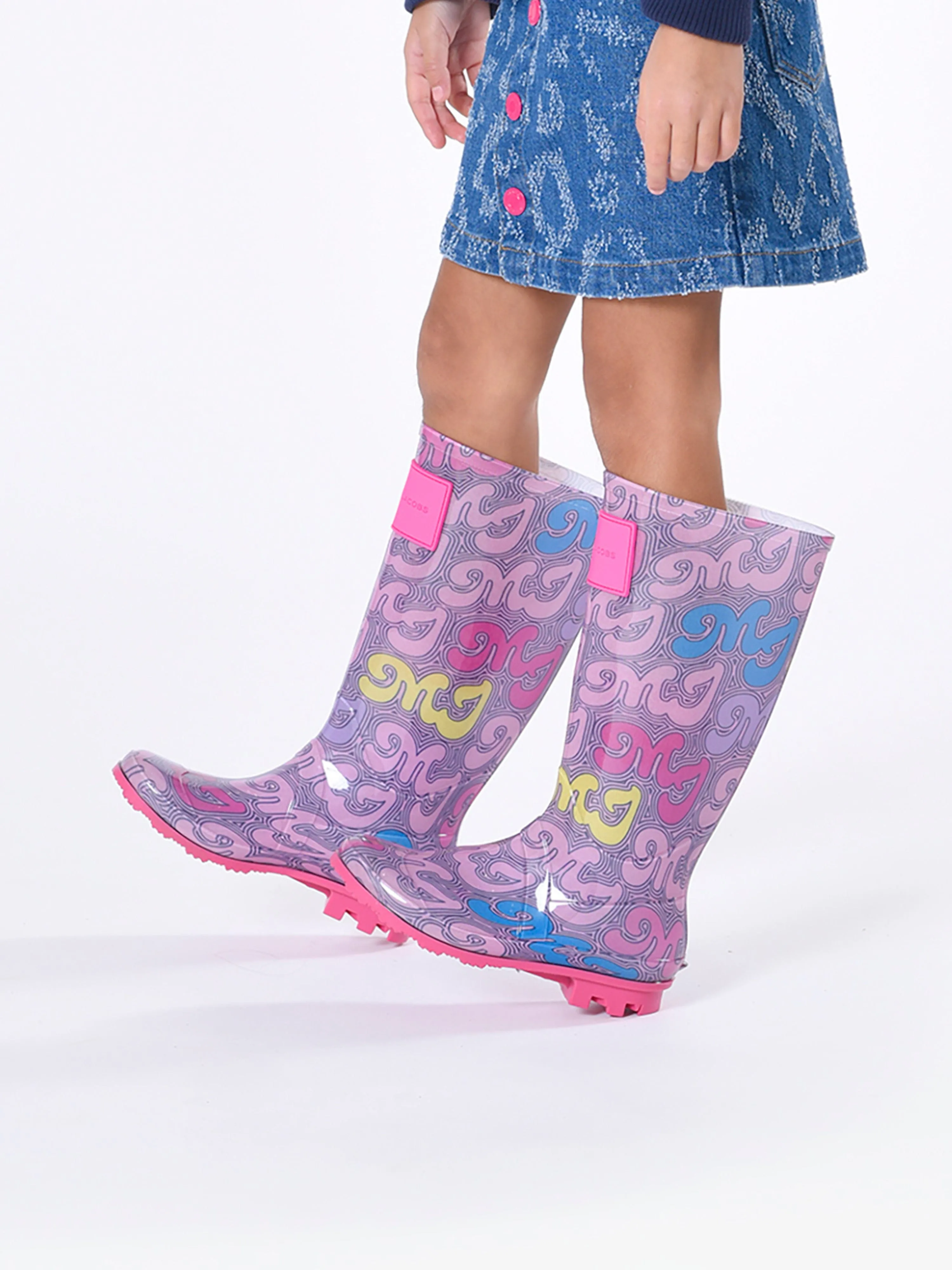 MARC JACOBS Girls Logo Rain Boots in Multicolour