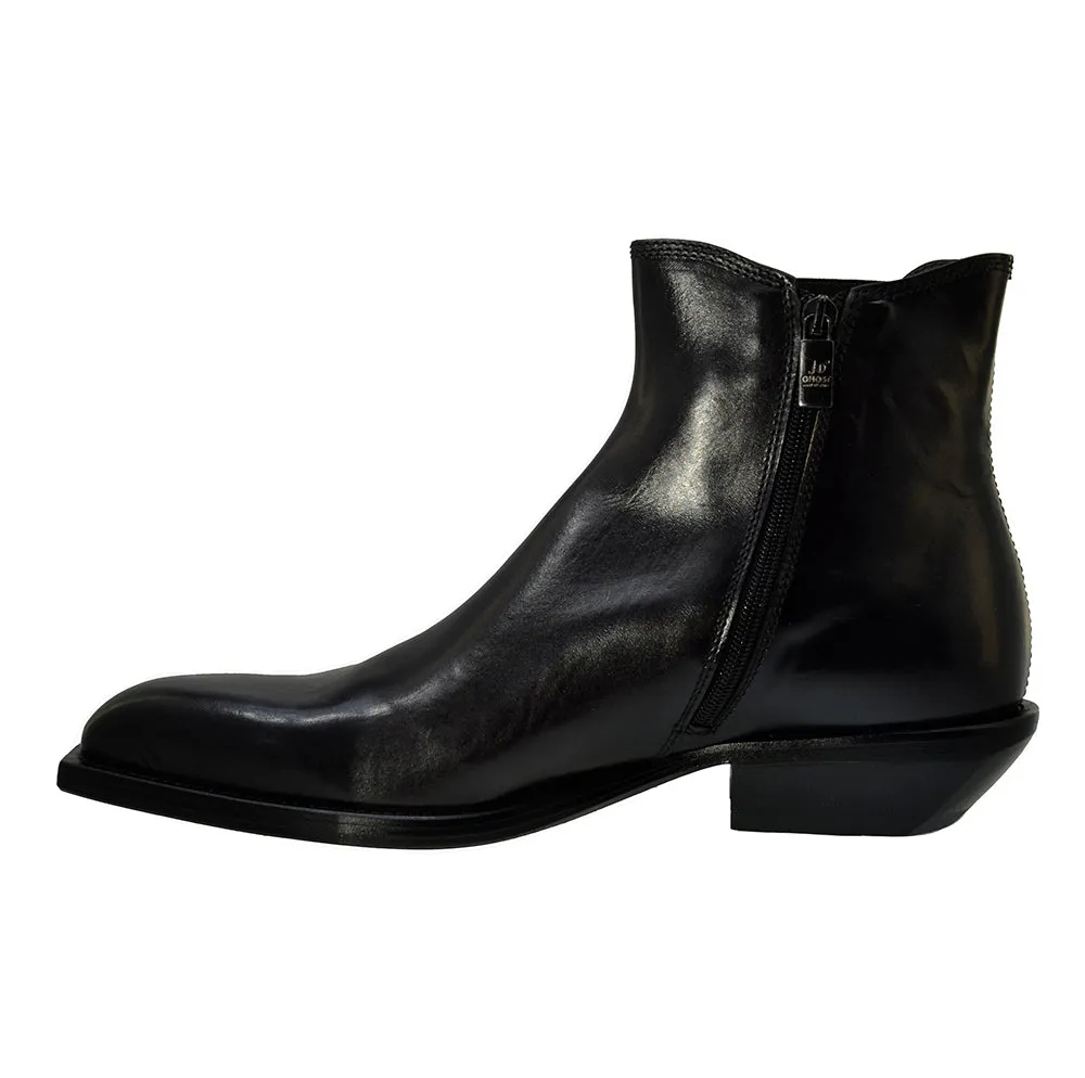 Men's Italian Shoes Jo Ghost 4757 Black Leather Chelsea Boots