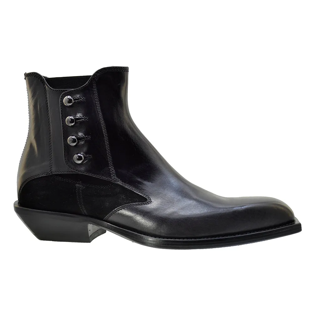 Men's Italian Shoes Jo Ghost 4757 Black Leather Chelsea Boots