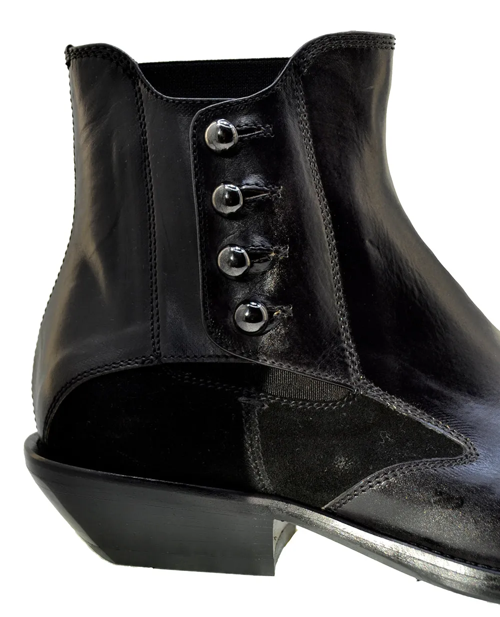 Men's Italian Shoes Jo Ghost 4757 Black Leather Chelsea Boots