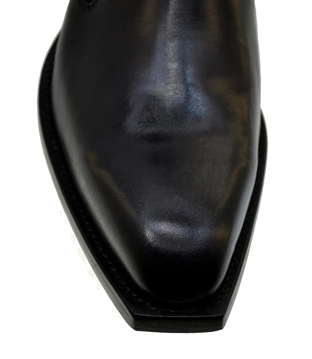 Men's Italian Shoes Jo Ghost 4757 Black Leather Chelsea Boots