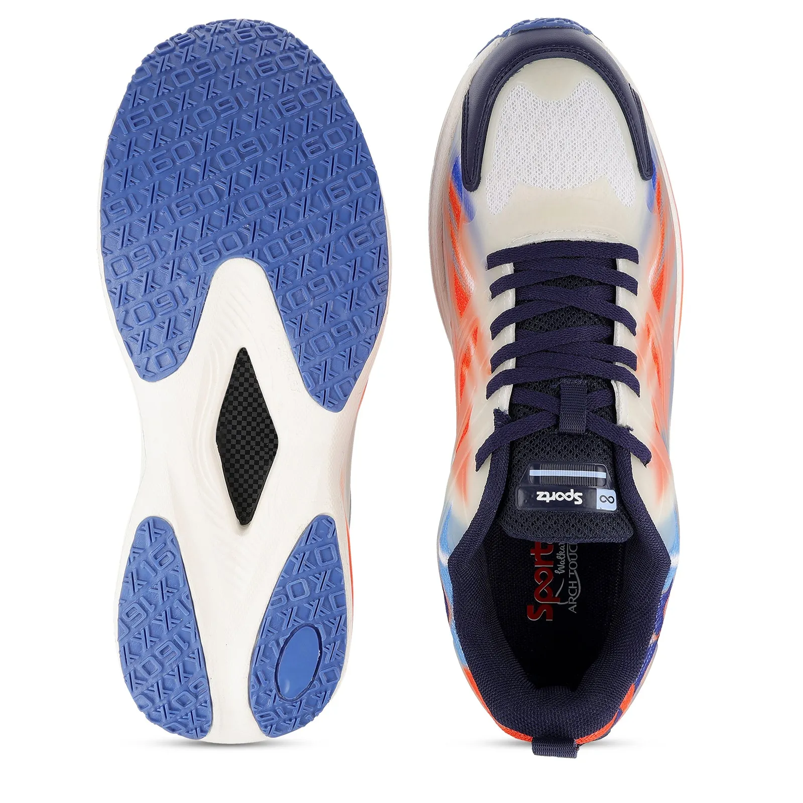 Men's Night Glow Sports Shoe - WS9134 Navy Blue Orange