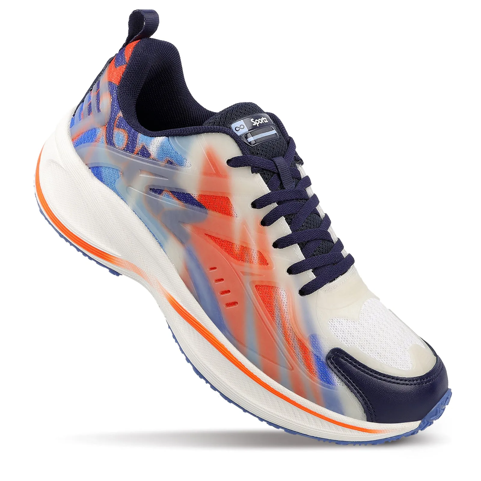 Men's Night Glow Sports Shoe - WS9134 Navy Blue Orange