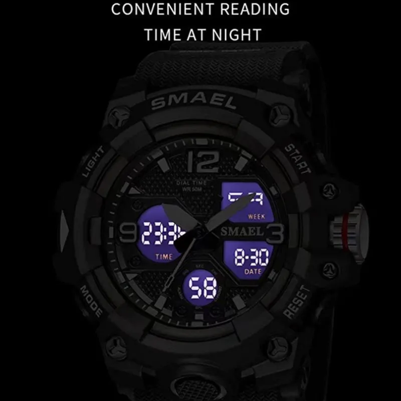 Men's Sports Outdoor Waterproof Wrist Watch with Multi Functions including LED
